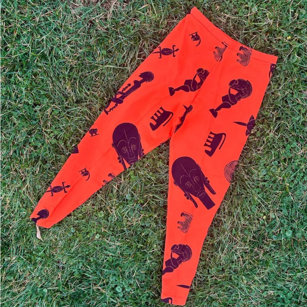Tripp NYC orange and Black Patterned Leggings